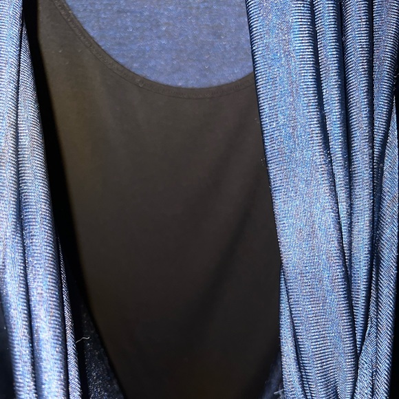 NEW dressy top Gorgeous draping neckline top with built in black tank - Picture 8 of 11